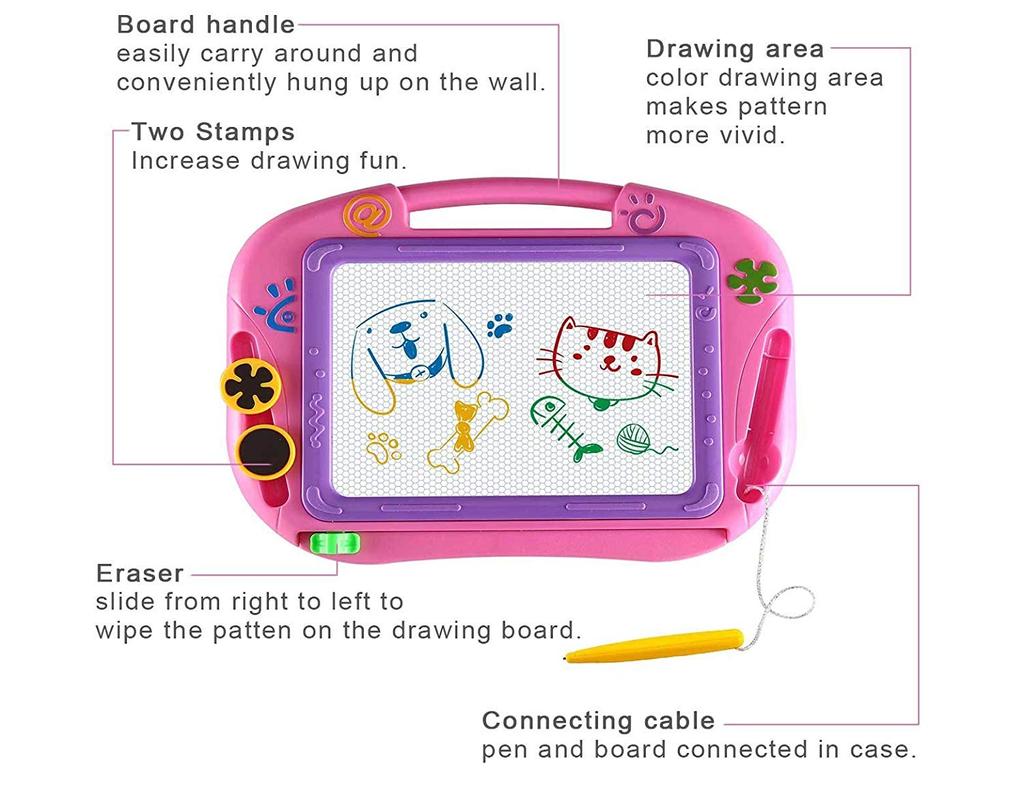 Magnetic Drawing Board Erasable Colorful Doodle Drawing Board Toy for Kids Writing Sketching Pad