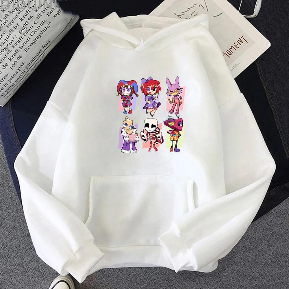 Multicolor Amazing Digital Circus Hoodies Women Harajuku Kawaii Pomni Jax Gangle Kinger Zooble Ragatha Tops Hooded Sweatshirts