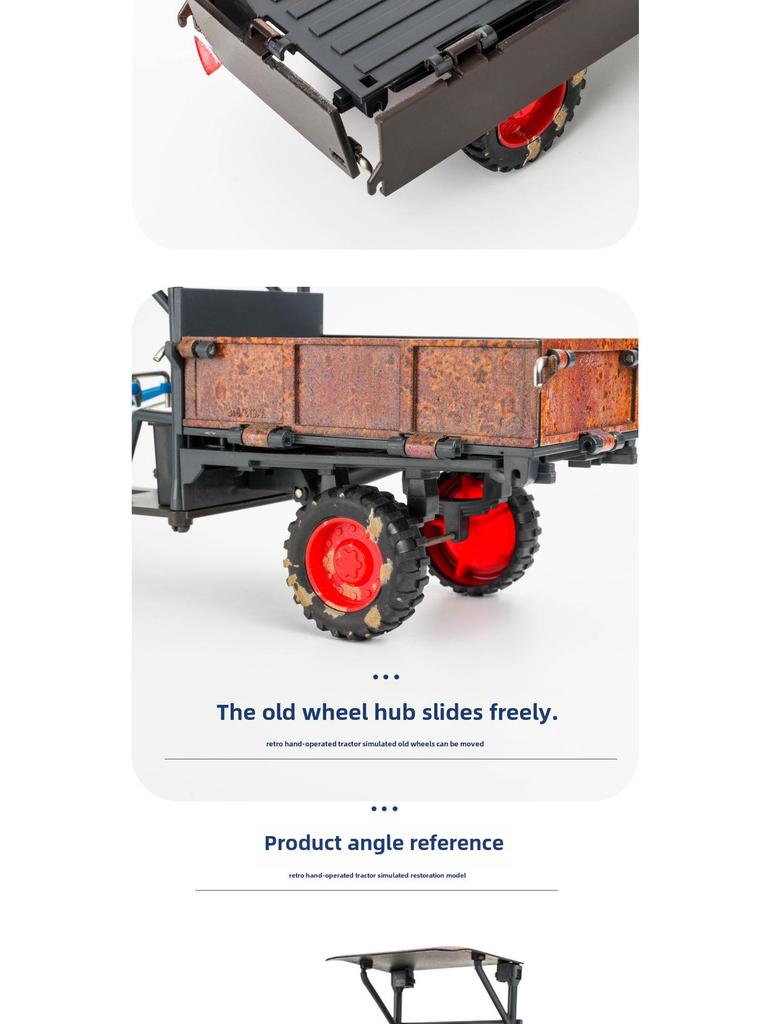 1:24 Retro Hand Tractor Model with Sound and Light