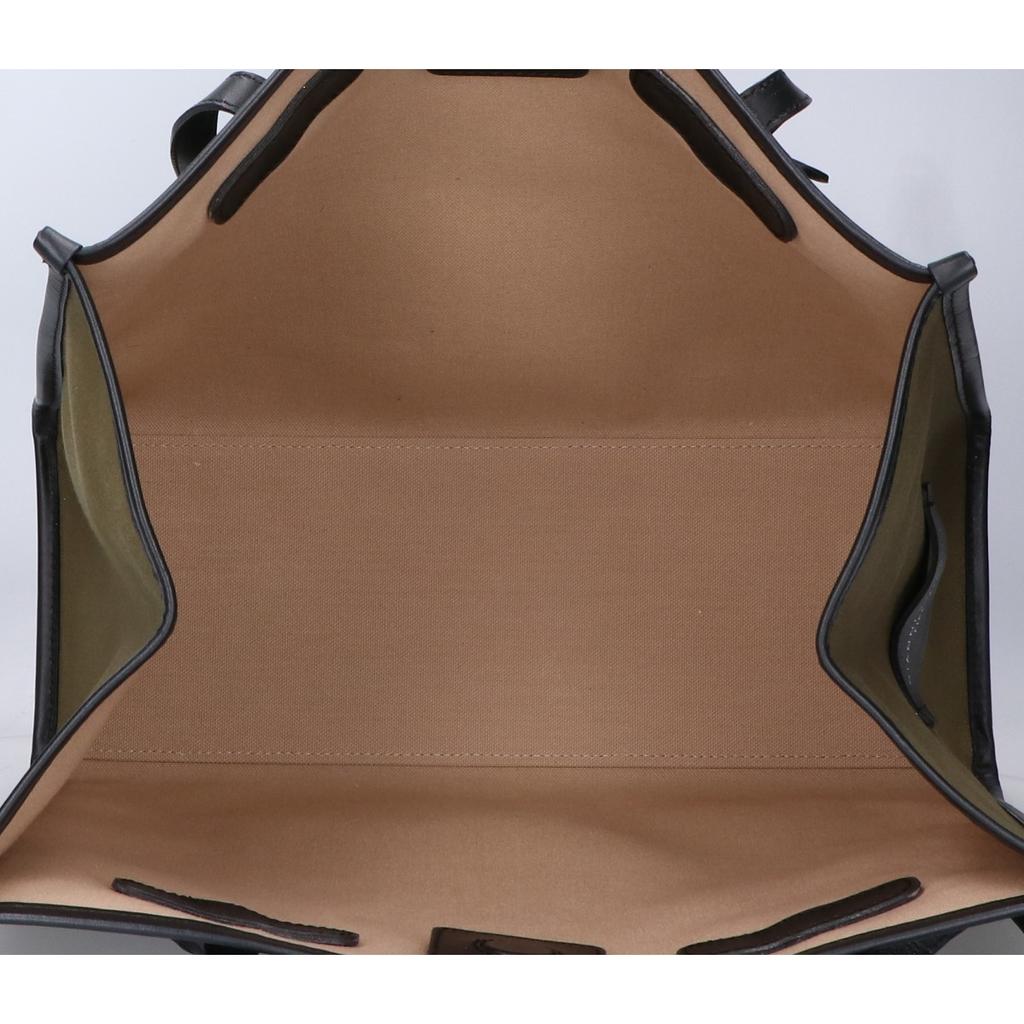 GIANNICHIARINI [Beautiful Condition] Marcella S Canvas X Leather Tote Bag khakiUsed