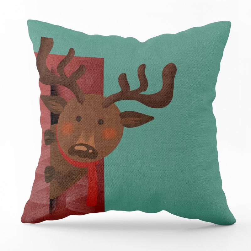 European and American New Year Christmas Printing Pattern Pillowcase Home Living Room Sofa Decoration Throw Pillow Pillowcase