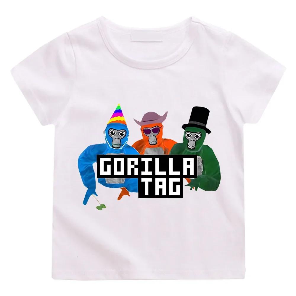 

Новая игра Gorilla Tag Футболка Детская 2025 Лето Мультяшная одежда Одяжда для малышек-девочек Футболка для подростков-мальчиков Топы с коротким рукавом 110