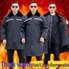Men's Winter Reflective Hooded Padded Work Overcoat