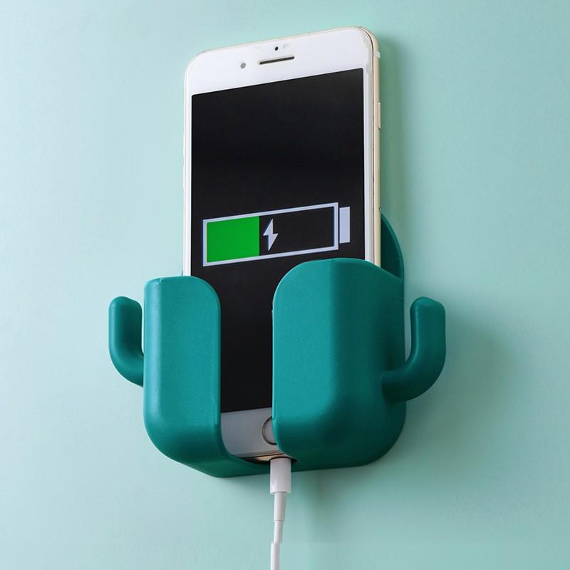 1pcs Punch-free Mobile Phone Holder Wall Mount Stand Remote Control Organizer Storage Box Charging Bedside Container Rack Gift