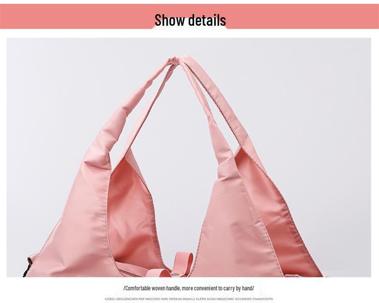 Women's Wear-Resistant Travel Sports Bag with Luggage Strap and Wet/Dry Separation