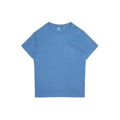 Levis Solid Color Crew Neck Pocket Pullover Short Sleeve T-Shirt Men Tops Blue 19342-0127