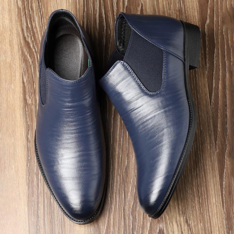 Herrenstiefel Hochwertige Pointe Lederstiefel Mode Lässige Stiefelette Klassische Bürokleidung Botas Business Lederstiefel für Herren