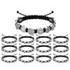 12PCS/Pack San Benito Bracelets Protection Red Black Cord Benedict Medal Rosary Blessing Friendship Bracelet Gift for Women Men