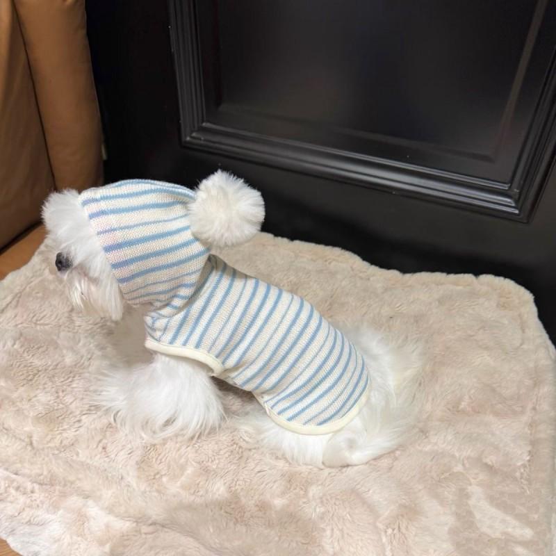 Cute Hooded Sweatshirt Small Dogs Yorkie Schnauzer Bichon Frise Cat Striped Pet Apparel Cotton