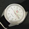 SEIKO 5 AUTOMATIC JAPAN MENS VINTAGE ARABIC WHITE COLOR DIAL WATCH a701501-5 R206b-a701501