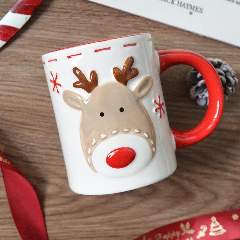Christmas Day Style Ceramic Dinner Plate Snowman Bells Separator Plate Santa Claus Small Bowl Mug Christmas Ornaments Gifts