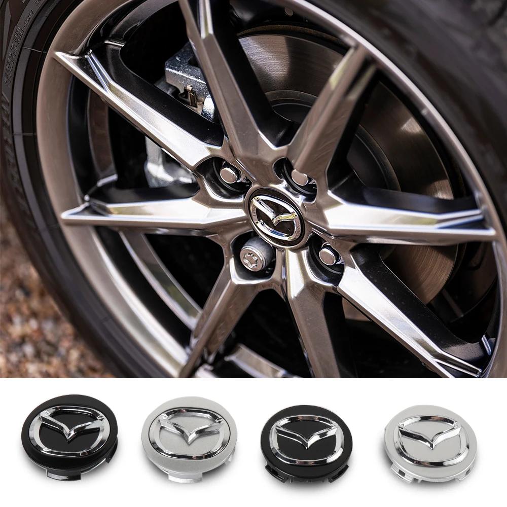 2025 Hot 4Pcs 56mm Car Wheel Center Cap Badge Sticker Car Tire Accessories For Mazda 2 7 Axela CX-3 CX-4 Atenza Demio MX3 MS RX7
