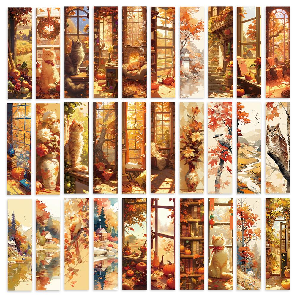 32pcs, Autumn Bookmarks, Back To School Season, Christmas, Halloween, Teacher's Day, Suitable for Readers and Birthday Gifts.