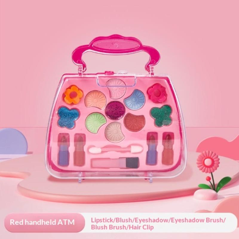 32Pcs Kids Makeup Toys Girls Real Makeup Kit Washable Non-Toxic Makeup Toy Set Retro Beauty Makeup