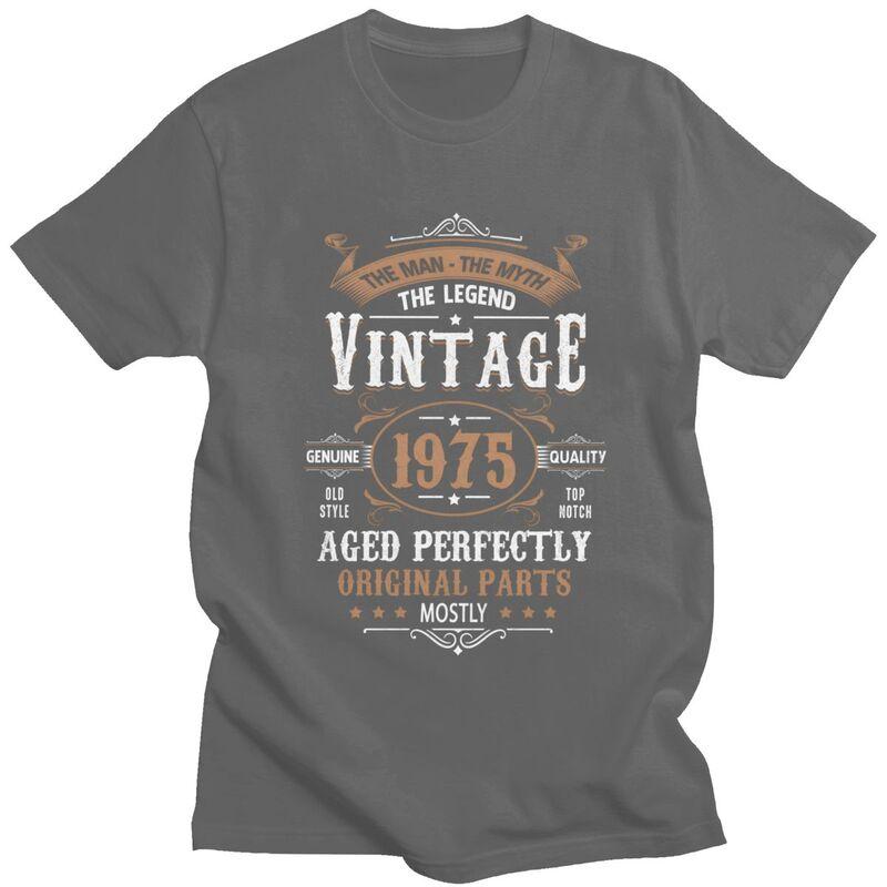 50th Birthday Vintage 1975 Man Myth Legend Tshirts Short Sleeves Leisure T Shirt Custom Years Tshirts Loose Fit 100 Cotton Tee