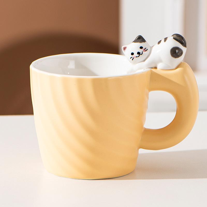 Ceramic Mug Creative Cartoon Cat Cute Cup Children's Milk Breakfast Home Office Coffee Mug Gift Frends Drinkware Tea Cup