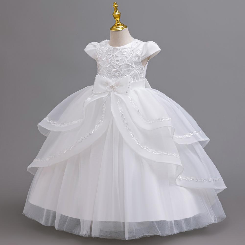 Girls Princess Dresses Irregular Long Mesh Dress Dresses Middle Large Children Piano Performance Clothes Christmas Costumes  Girl's Favourite Dress