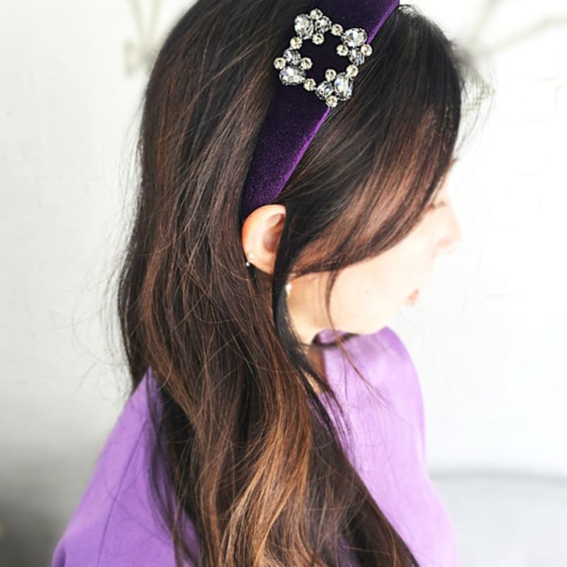 

RACOHA Бархатная милая хрустальная повязка для волос green