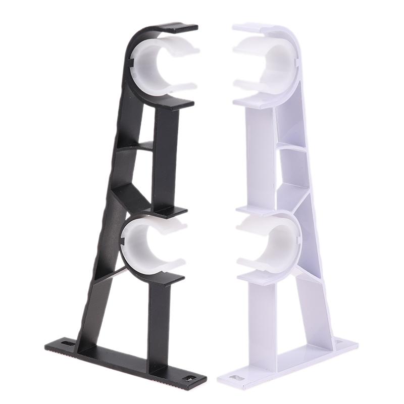 1Pc Double Curtain Rod Brackets Wall Curtain Rod Retainers Bracket Curtain Rod Hooks Aluminum Alloy Curtain Rod Window Hardware