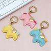 Adorable Cartoon Horse Keychain Leather Symbolizing Wealth Animal Pendant Keyring for Daily Use and Gift Occasions