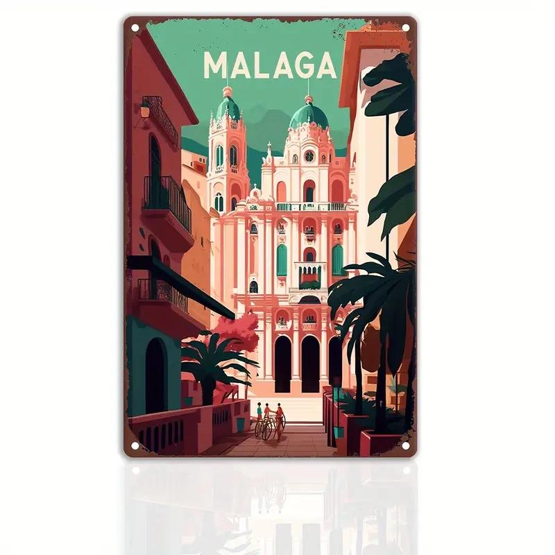 Vintage Travel The World Metal Sign MALAGA CROATIA FLORIDA Retro Poster Home Bar Room Pub Cafe Hotel Club Wall Decor Gift