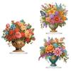 Acrylic Rose Lily Butterfly Flower Vase Desktop Diamond Art Kits 5D DIY Diamond Art Tabletop Decorations for Home Office Decor