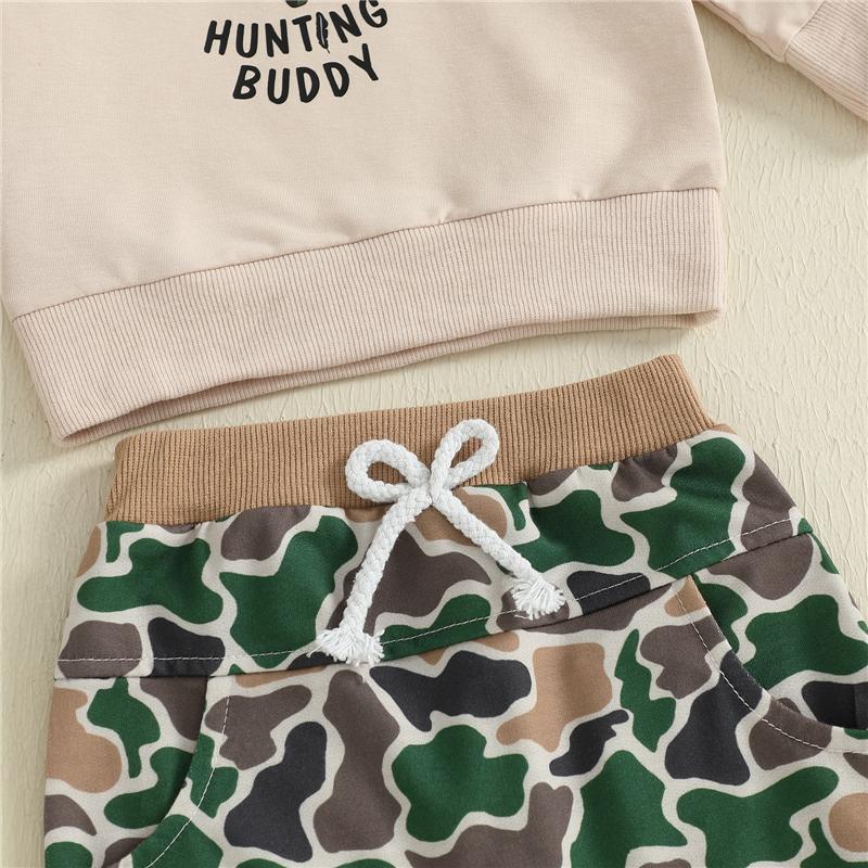 Toddler Baby Boy Winter Fall Outfit Reindeer Letter Print Long Sleeve Sweatshirt Elastic Waist Joggers 2 Piece Set