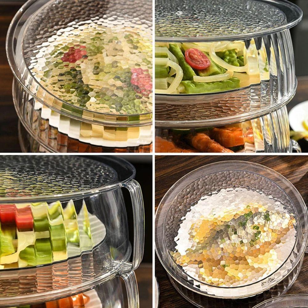 Stackable Food Insulation Cover High-temperature Resistant Splash Microwave Oven Cover Dust Proof Transparent Dishes Lid