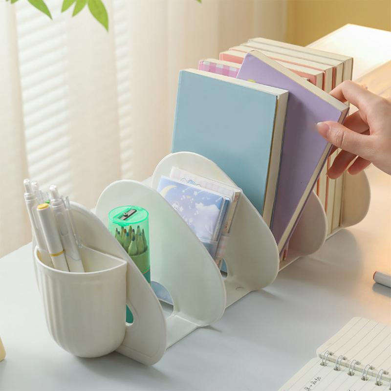 

Book Shelf Divider Vertical Storage Rack File Sorter Holder Bookshelf Space Saving 4 Section Folder Multi-Functional Book CHINA