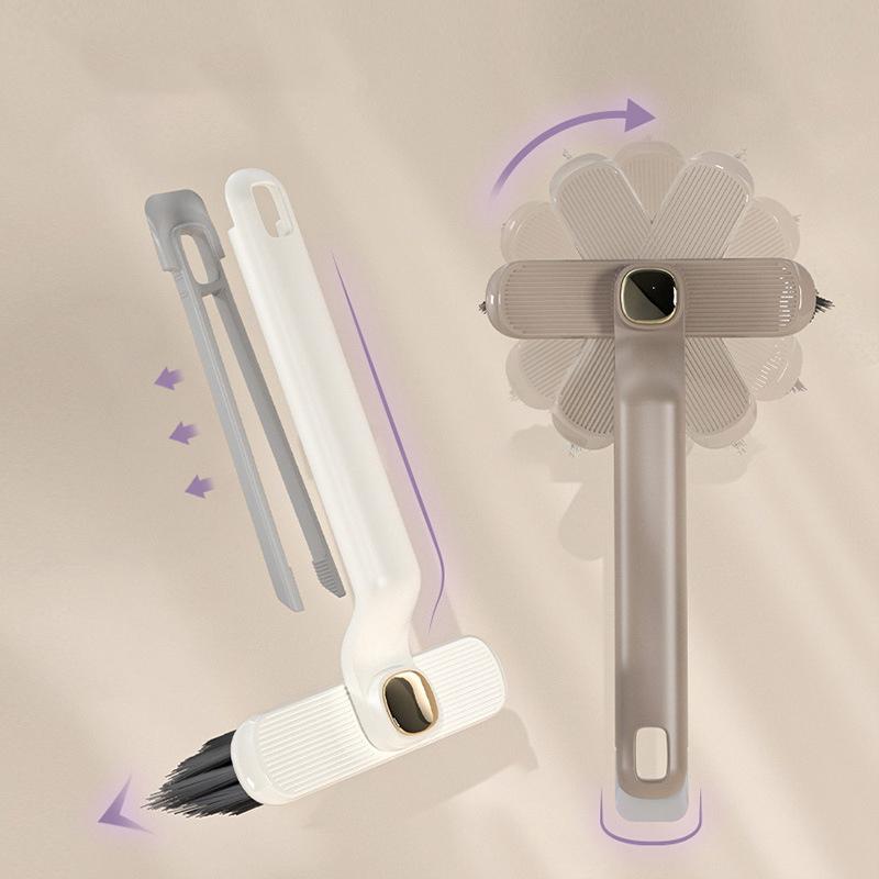 2-in-1 Hard Bristle Rotating Cleaning Brush Bathroom Tile Grout Brush Multi-Angle Wall Gap Floors Sinks Corners Scrubber