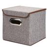 Square Cotton Linen Folding Storage Box Home Bedroom Clothes Quilt Storage Organizer Fabric Underwear Storage Box with Cover