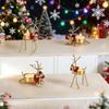 Christmas Bell Bow Metal Candle Holder Festive Reindeer Table Centerpiece for Holiday Decor Rustic Iron Craft