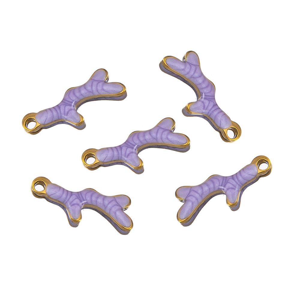 10pcs New Stainless Steel Colorful Marine Coral Starfish Fish Seaweed Charm Necklace Earring Pendant Base for DIY Jewelry Making