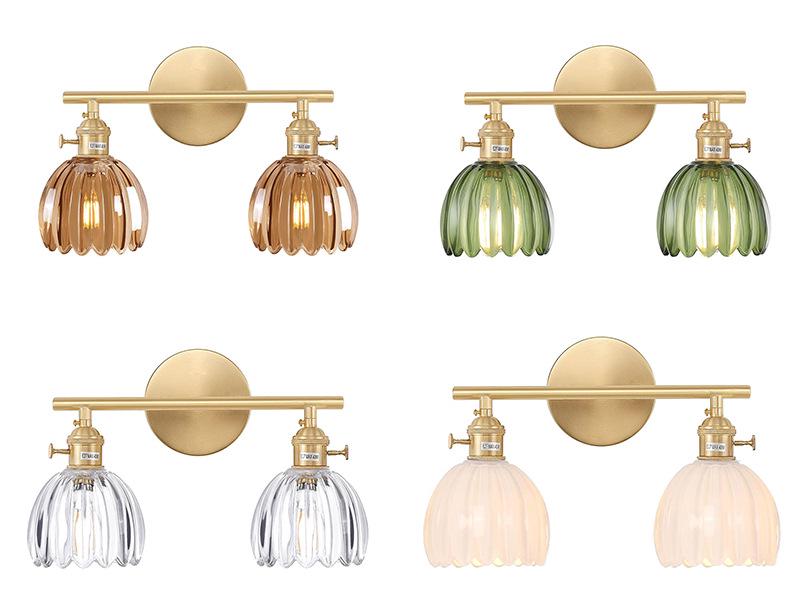 Wireless USB Charging Remote Chandelier with Retro Glass Flowers for Bedroom or Dining Room - Nordic Style