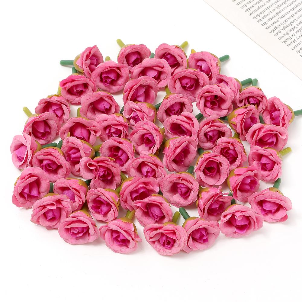 10/40Pcs Rose Artificial Flowers 2CM Fake Flowers Home Room Decor Garden Wedding Decoration DIY Scrapbook Garland Gift Accessory