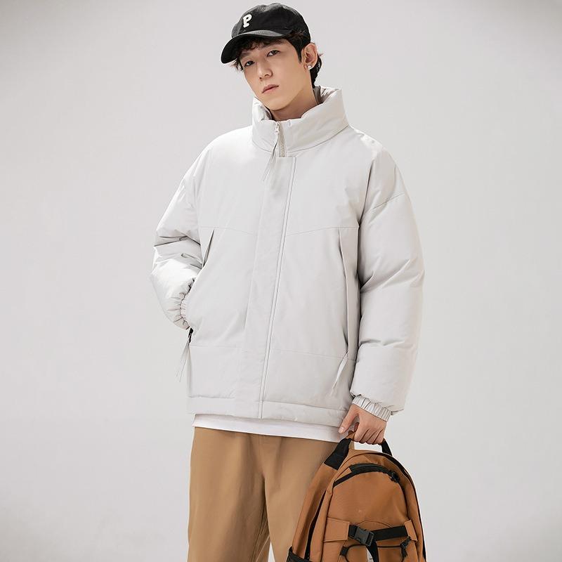 New trendy down jacket loose version new stand-up collar winter coat thickened cotton clothes men