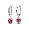 New 925 Silver Charm Sparkling Red Heart Halo Bead Fit Red Heart Necklace For Women G ift Fine Jewelry Diy