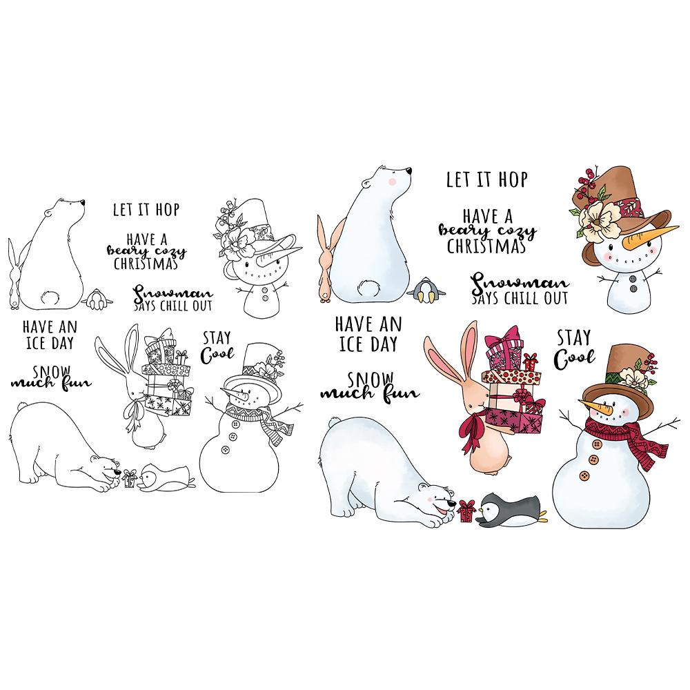 Christmas Polar Bear Silicone Stamp & Metal Embossing Die for Handmade Cards