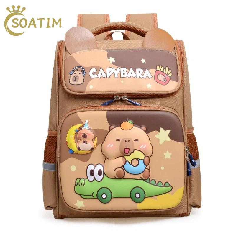 Capybara Kinder Schultaschen Für Jungen Mädchen Kinderrucksack Primär Orthopädischer Schulrucksack Wasserdichte Schultasche Büchertasche