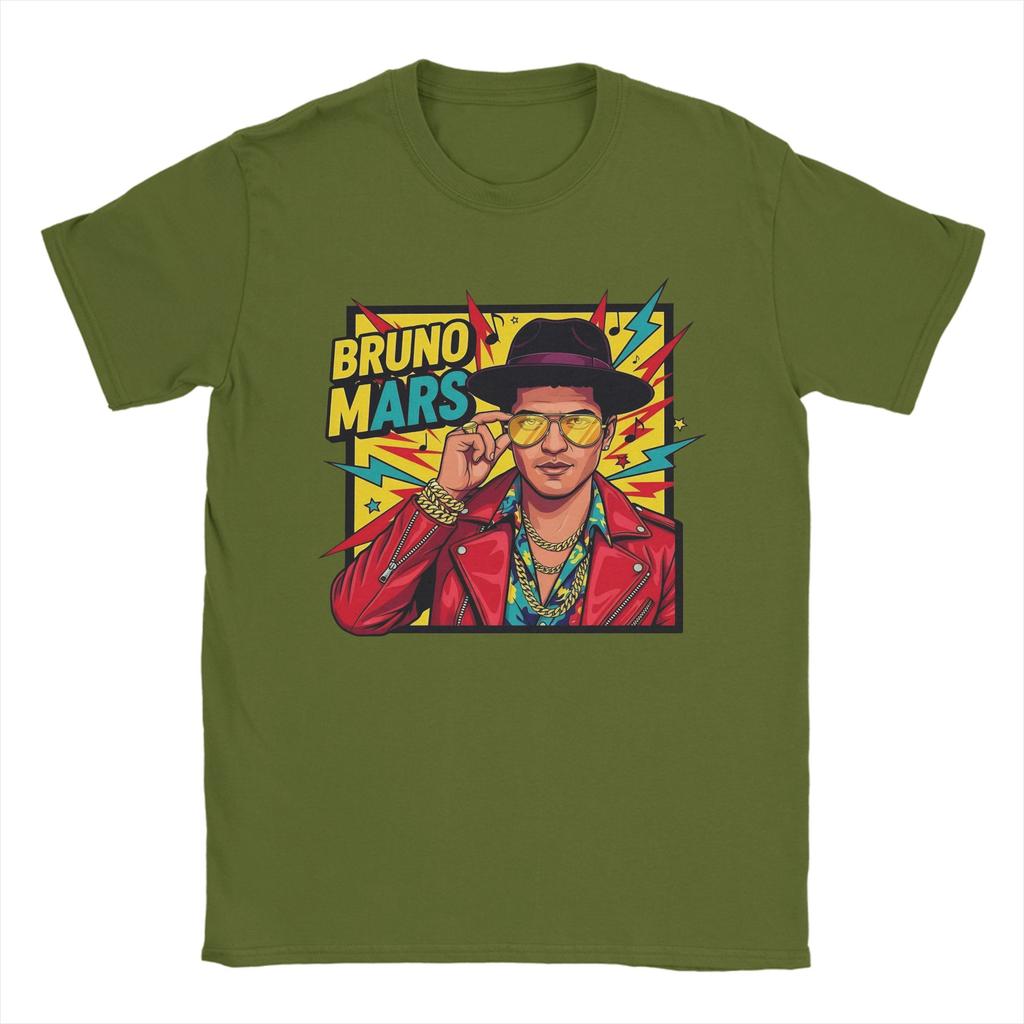 Rapper Bruno Mars T Shirt Unisex Pure Cotton Funny TShirts Crew Neck  Tee Shirt Short Sleeve Clothing Plus Size