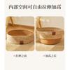 Round Cat Bed With PE Wicker Frame Cotton Linen Rope Nest Semi-Enclosed Pet House Indoor Outdoor Use