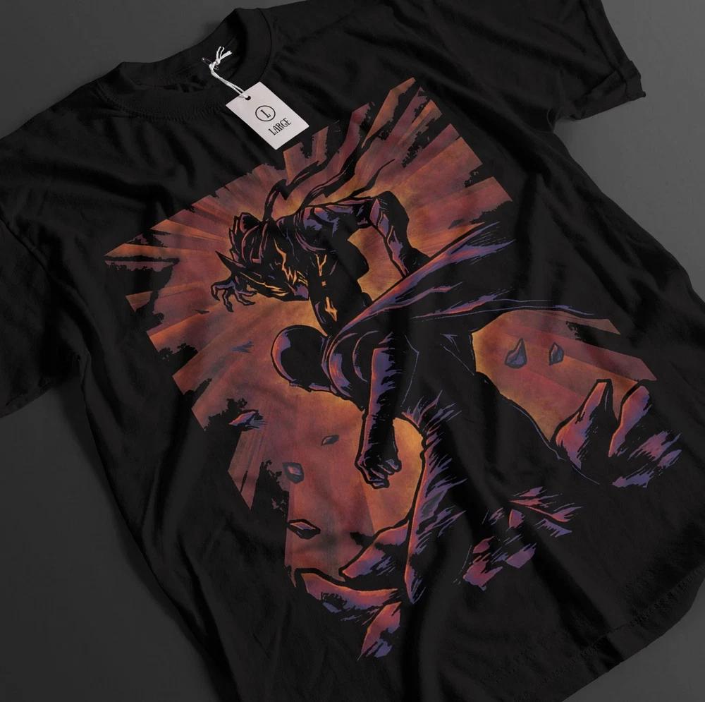 Anime One Punch Unisex Saitama Vs Garou God Mode Graphic Black Tshirt Size S4XL S