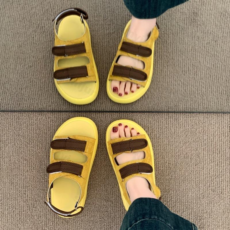 Fashion 2025 Summer Fashion Trend Casual Thick Sole Sandals Women's Back Strap Hollow Breathable Comdortable Soft Soled Beach Cool Shoes