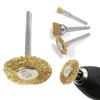 10pcs Copper Wire Wheel Brushes 3mm Mandrel For Precisions Cleaning And Rusts Removal For Metalwork And DIY Projects