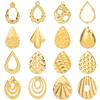 5pcs Real Gold Plated Geometric Charm Water Droplet Pendants For Jewelry Making Supplies DIY Earrings Stainless Steel Pendant