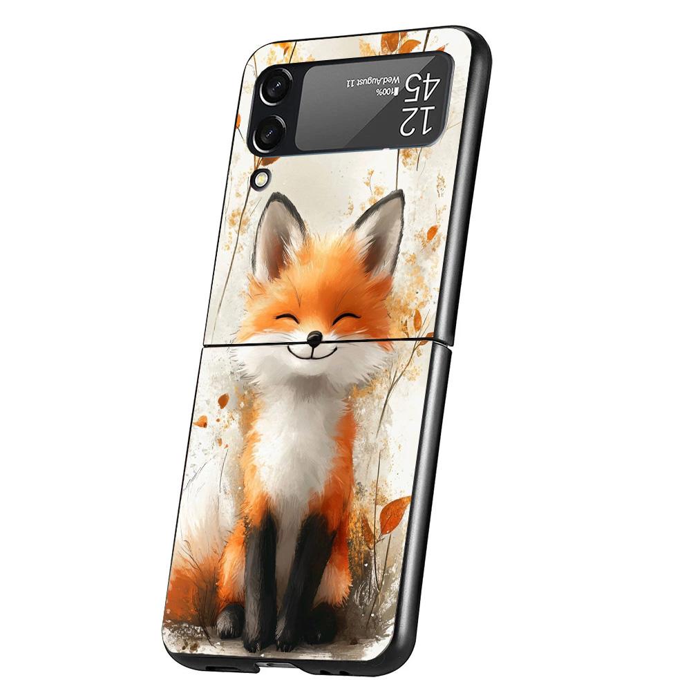 Animal Fox Phone Case For Samsung Galaxy Z Flip 7 6 5 4 3 5G Cover ZFlip7 ZFlip6 ZFlip4 ZFlip5 ZFlip3 Coque Fundas Galaxy Z Flip