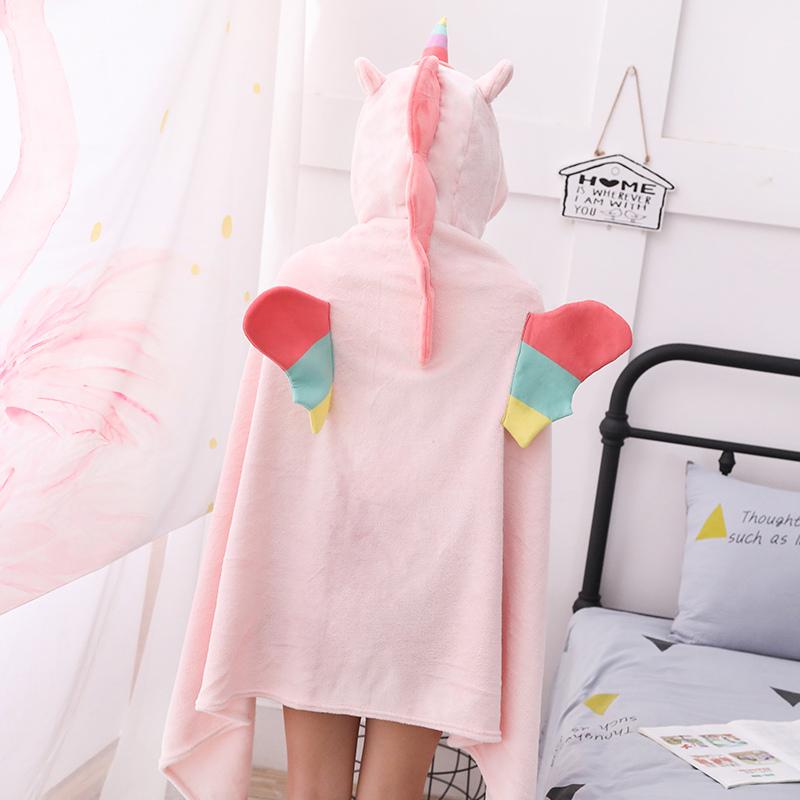 Cute Pink Unicorn Blanket Soft Plush Toys Animal Doll Office Sofa Sleeping Blanket Christmas Gift for Children Girls