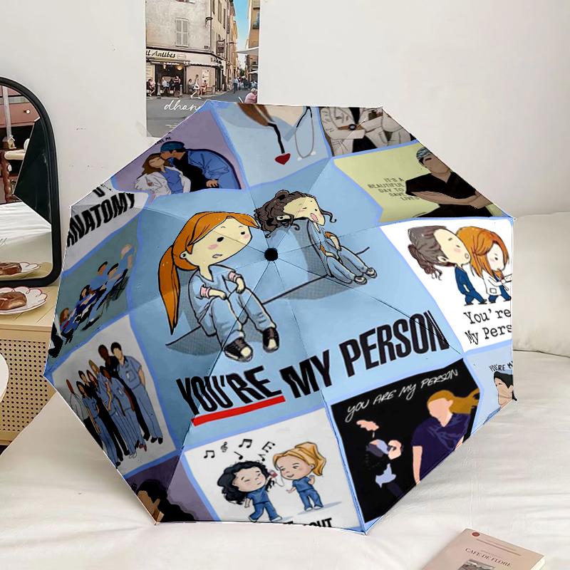 Grey's movie Quotes Umbrella 8-Frame for Travel, camping, Casual Lightweight Portable Umbrella, Essential for every family Holidays Gift