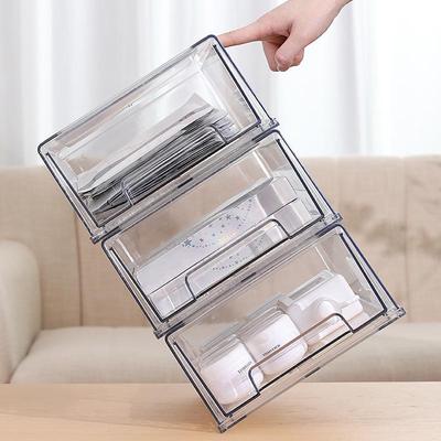Stapelbarer Transparenter Schreibtisch-Organizer mit Ausziehschubladen - Große Größe