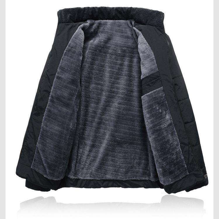 Jacket Men's Thickened Parkas Stand Collar Jacket Men's Coat Winter Warm Thick Zipper Coat Padded Overcoat Men